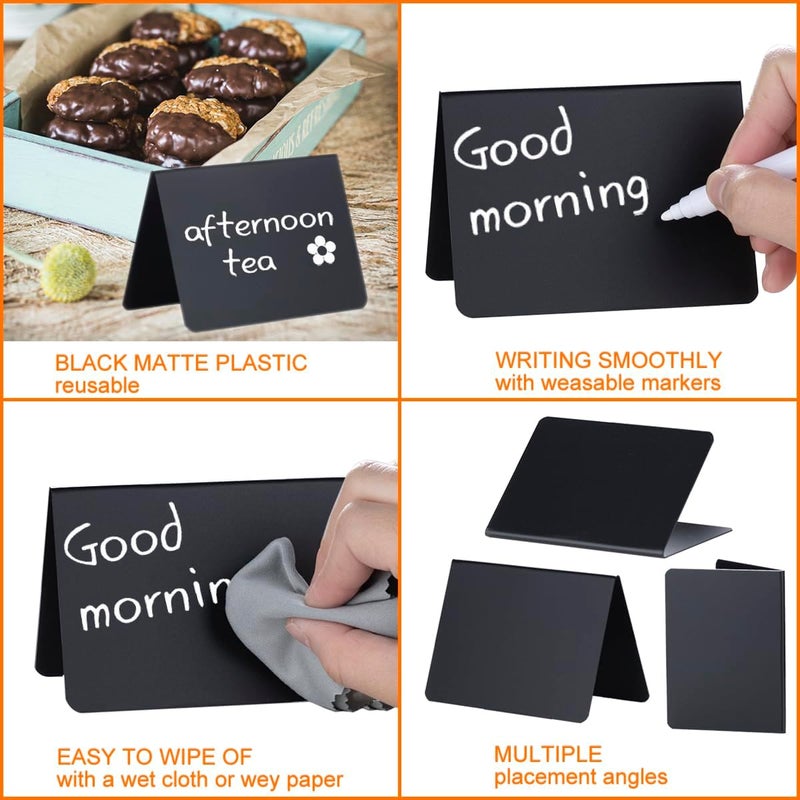 SUMER BOX 20 Pack 4"x3" Mini Chalkboard Signs for Food Buffet Party, Tabletop Small Chalkboard Signs Food Labels for Wedding Bakery Buffet, Easy to Write and Wipe Off - Image 5